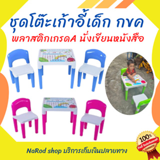 ราคาชุดโต๊ะ1ตัว+เก้าอี้2ตัว สำหรับเด็ก รุ่นFAMILY SET  โต๊ะเก้าอี้ พลาสติก เขียนหนังสือ กขค พร้อมส่ง