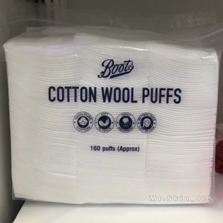 พร้อมส่ง🎊สำลีเช็ดเครื่องสำอาง Boots cotton wool puffs สำลีแผ่นรีดขอบ 160 แผ่น