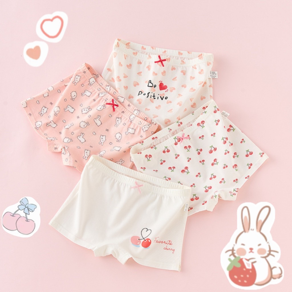 PRETTY BABY (1-14ปี) กางเกงในเด็กหญิง  ผ้าฝ้ายสวมใส่สบาย ลวดลายน่ารัก สำหรับเด็กผู้หญิง(1017)