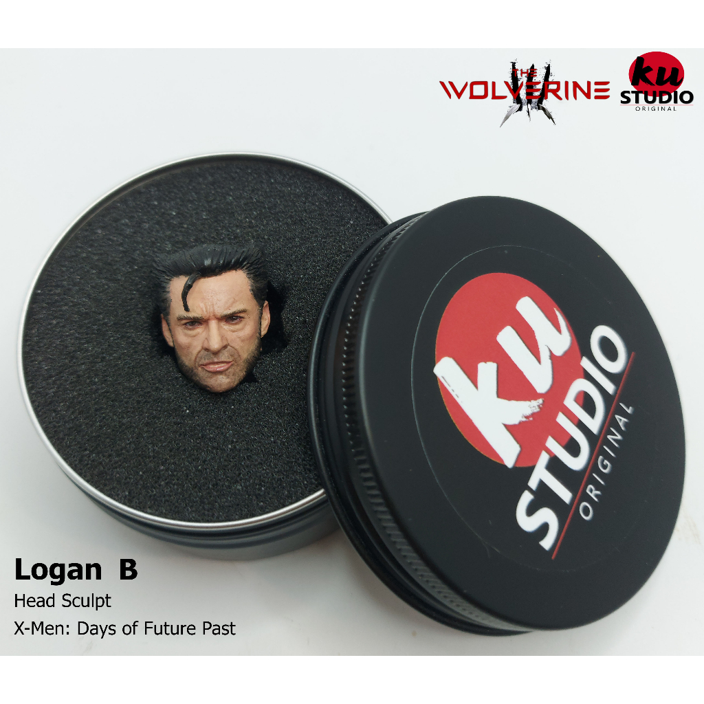 หัวเพ้นท์ The Wolverine Logan B Head Sculpt 1/12