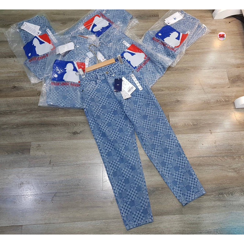 กางเกงยีนส์ MLB กางเกงยีนส์ผู้หญิง XS- XL