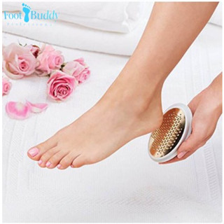 Foot Buddy professional ที่ขูดส้นเท้าผลัดเซลล์ผิวแห้งกร้าน-1 ชุดมี ที่ขัดส้นเท้า 1 ชิ้น,แผ่นขัด 2 ชิ้น