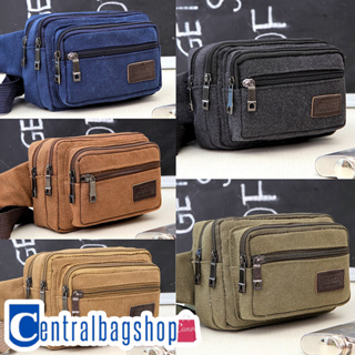 centralbagshop(C1699) กระเป๋าคาดเอวSPORT ซิปเยอะมีหลายช่อง งานผ้าแคนวาส