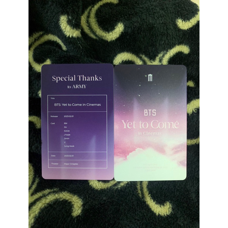 บัตรแข็ง BTS Yet To Come จากเมเจอร์