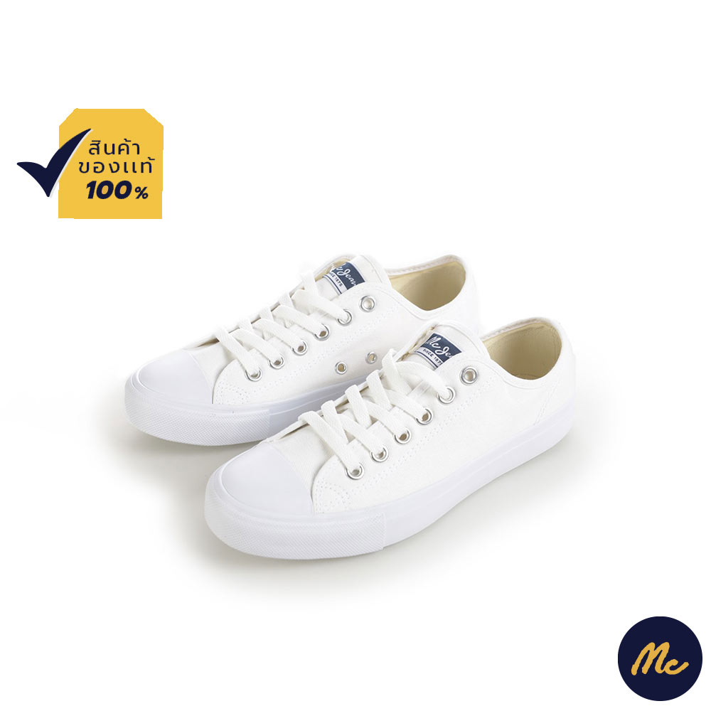 Mc JEANS รองเท้าผ้าใบ รองเท้า Mc แท้ Unisex สีขาว ใส่ได้ทั้ง ผู้ชาย และ ผู้หญิง ทรงสวย ใส่สบาย M09Z006