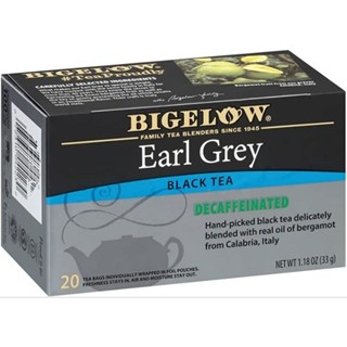 Bigelow Tea Earl Grey Black Tea Decaffeinated 20 Tea Bags