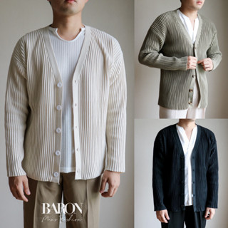 BARON Pleated Cardigan เสื้อคาร์ดิแกนผ้าไหมยืดหยุ่นอัดพลีท