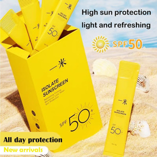 ISOLATE SUNSCREEN SPF50+ Moisturize Lock Water Sun Protection 3gX20 ผลิตภัณฑ์ป้องกันแสงแดดสำหรับผิวหน้าและผิวกาย
