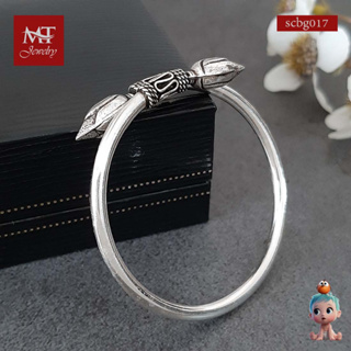 MT กำไลข้อมือเด็กเงินแท้ หัวบัว แบบไขว้ สไตล์บาหลี ข้อมือ 14 ซม. Solid 925 Sterling Silver Children Bangle (scbg017) MT Jewelry มณีธารา