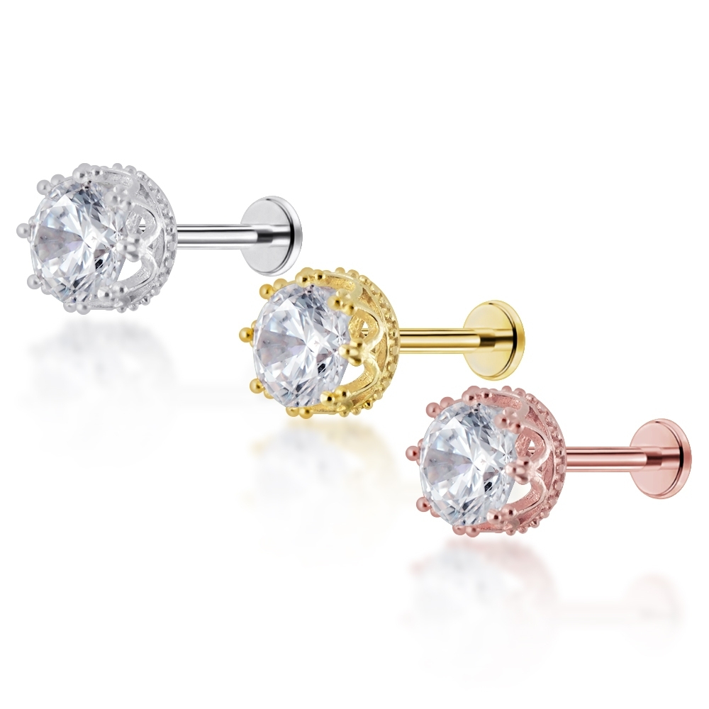 Piercingroom by Jay حلق Crown Gems فضة للبشرة الحساسة — صورة 7