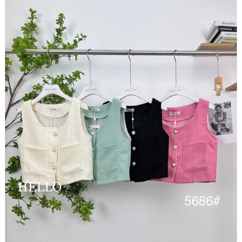 ลดล้างสต็อค หมดแล้วหมดเลย‼️JOLLY TOP : เสื้อแขนกุดผ้าทวิตเนื้อนิ่ม สีน่ารักมาก🍭