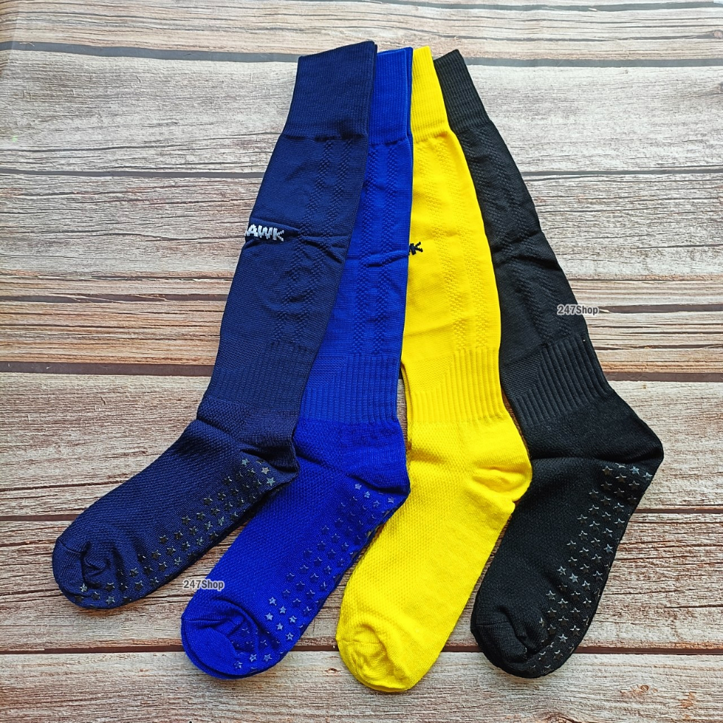 ถุงเท้าฟุตบอล แบบยาว-มีกันลื่น Fly Hawk Free Size รหัส E-011