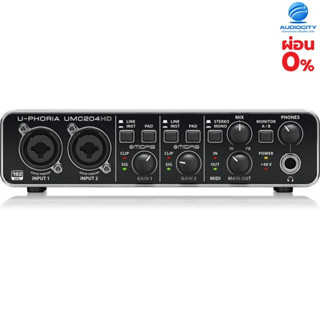 Behringer UMC204HD ออดิโออินเตอร์เฟส 2x4, 24-Bit/192 kHz USB Audio/MIDI Interface with Midas Mic Preamplifiers