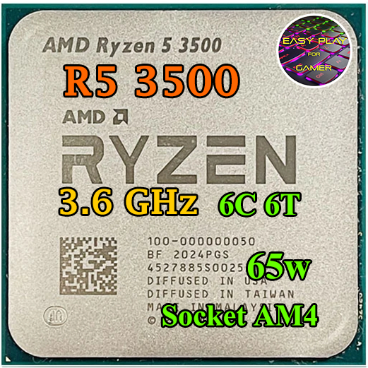 ⚡️ CPU AMD Ryzen 5 3500 3.6GHz turbo 4.1GHz [AM4]  (6คอ6เทรด) ฟรีซิลิโคน1ซอง