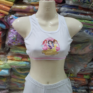 แพค 2 ตัว Disney Princess เสื้อซับ เจ้าหญิง ดิสนีย์ ครึ่งตัว เด็กหญิง 4-8 ปี สินค้าลิขสิทธิ์ ทับใน ซับใน