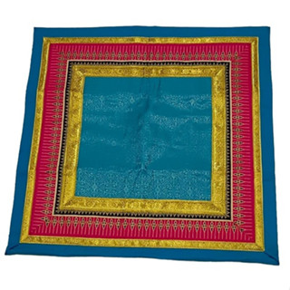 ผ้าปูอาสนะสำหรับพระสงฆ์/ผ้าปูนั่งหมอนนอนเล่น สีฟ้า /( Asana cloth, seat cloth for monks/seat cloth and pillow)