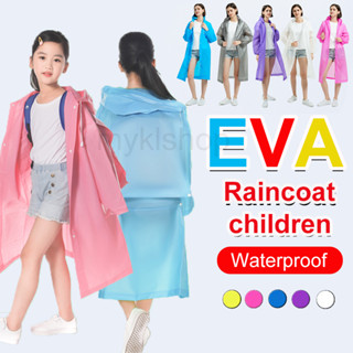 ใหม่แฟชั่นเด็กเสื้อกันฝน EVA กันน้ำหนา Rain Coat Reusable โปร่งใส Rain Jacket Clear