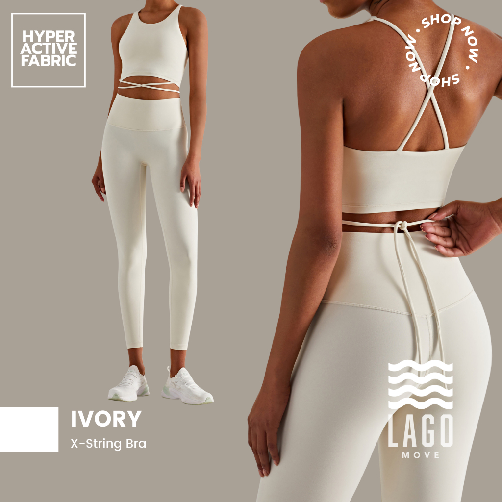 LAGO MOVE Sport Bra  สปอร์ตบรา รุ่น X-String Bra เสื้อออกกำลังกาย เสื้อกีฬาผู้หญิง พร้อมฟองน้ำ