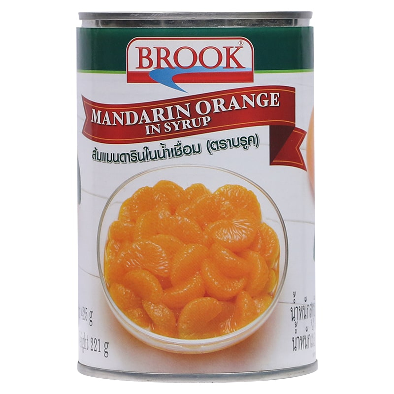 ส้มแมนดารินในน้ำเชื่อม ตราบรูค 425 กรัม / Brook Mandarin Orange in Syrup 425g