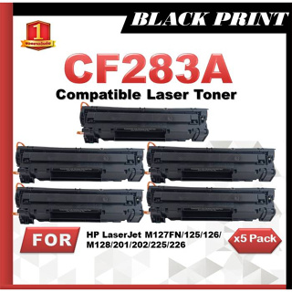 ฺBlackprint..ตลับหมึกเลเซอร์แแพ็ค 5 ตลับ CF283 HP283A For HP LaserJet Pro MFP M125a/M127fn/M201n/M225/M125/M127.