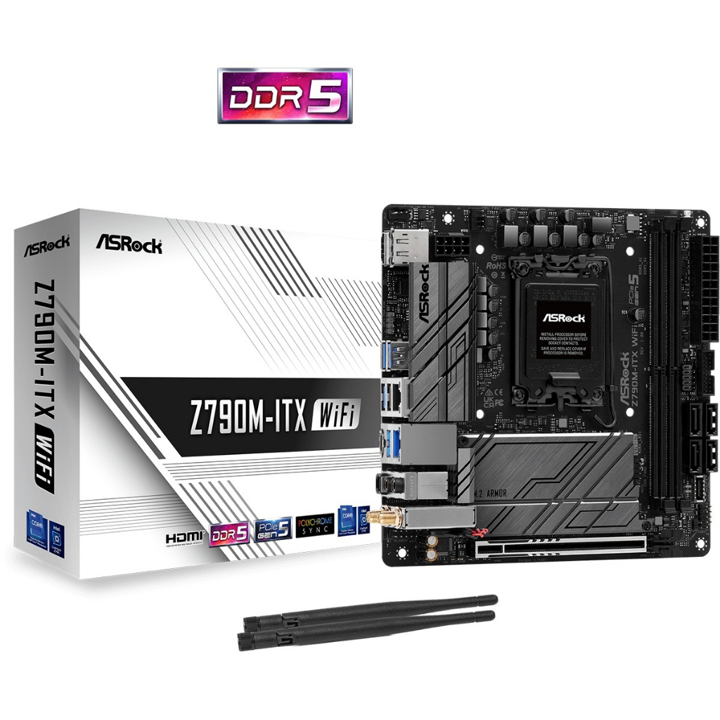 ASROCK MAINBOARD Z790M-ITX WIFI DDR5 เมนบอร์ด ประกัน 1 ปี