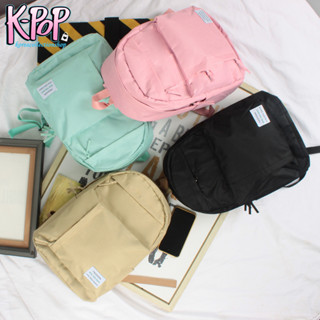 KOREA(KR955) กระเป๋าเป้แฟชั่นสีพื้นช่องเยอะสุดน่ารัก