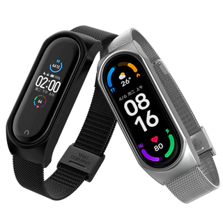 Xiaomi Mi Band 3/4 Mi Band 7 สายโลหะสแตนเลส Xiaomi Mi Band 8/9/10 สายหัวเข็มขัดสแตนเลส