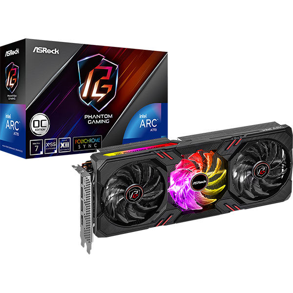 VGA (การ์ดแสดงผล) ASROCK INTEL ARC A770 PHANTOM GAMING D 8GB OC - 8GB GDDR6 (A770-PGD-8GO)