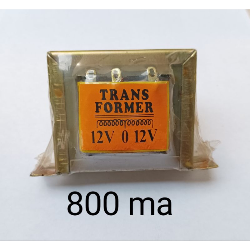 หม้อแปลงไฟฟ้า ขนาด 800 มิลลิแอมป์ เข้า220VACออก12-0-12VAC Step Down Tranformer
