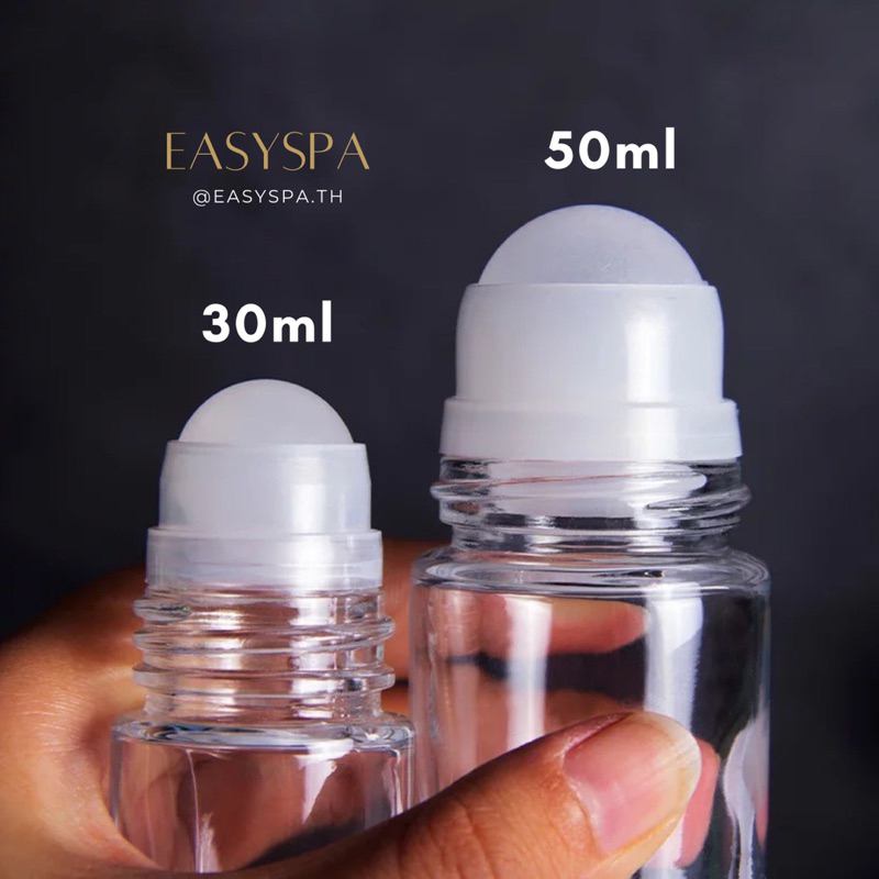 ขวดแก้วหนา ลูกกลิ้งหัวใหญ่ 20ml 30ml 50ml ขวดโรลออนใหญ่ ขวดน้ำมันนวด essential oil bottle aroma oil ขวดลูกกลิ้งสมุนไพร