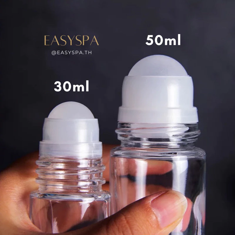 ขวดแก้วหนา ลูกกลิ้งหัวใหญ่ 20ml 30ml 50ml ขวดโรลออนใหญ่ ขวดน้ำมันนวด essential oil bottle aroma oil ขวดลูกกลิ้งสมุนไพร
