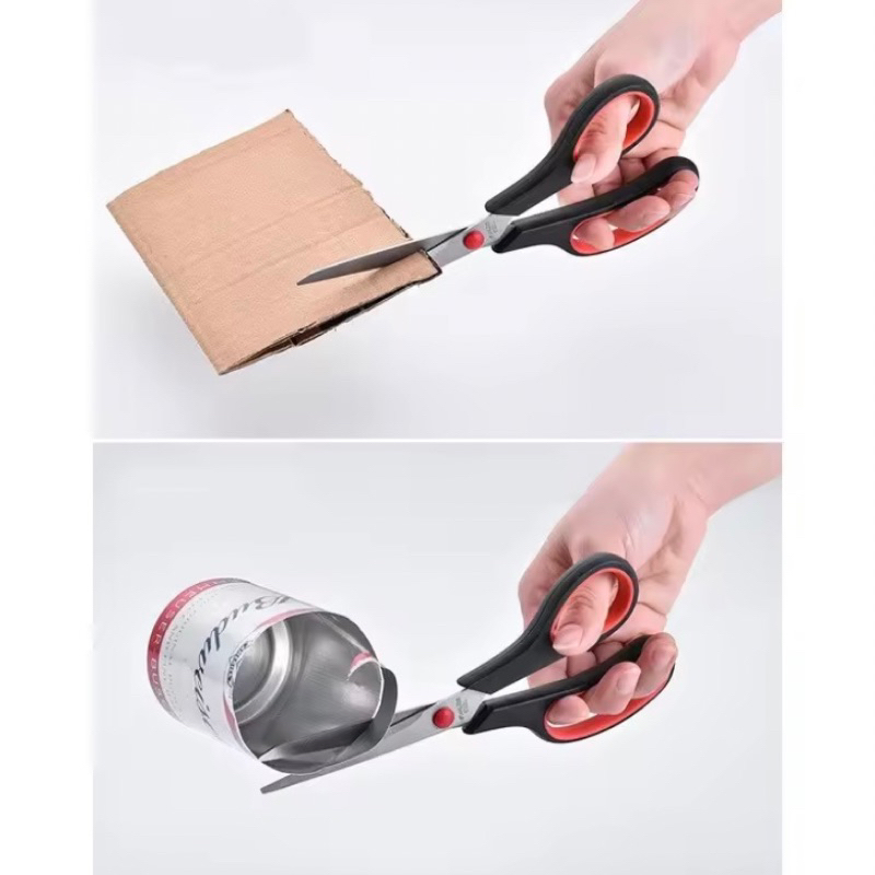 กรรไกร กรรไกรสแตนเลส สีดำ ขนาด 19.5cm 7.5 นิ้ว กรรไกร ตัดกระดาษ กรรไกรอเนกประสงค์