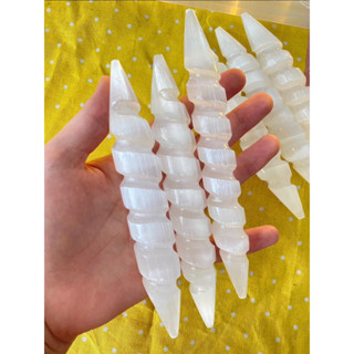 1 pc Natural Polished selenite Unicone Wand / Top High Quality Stone / Pocket Stone Healing Chakra.