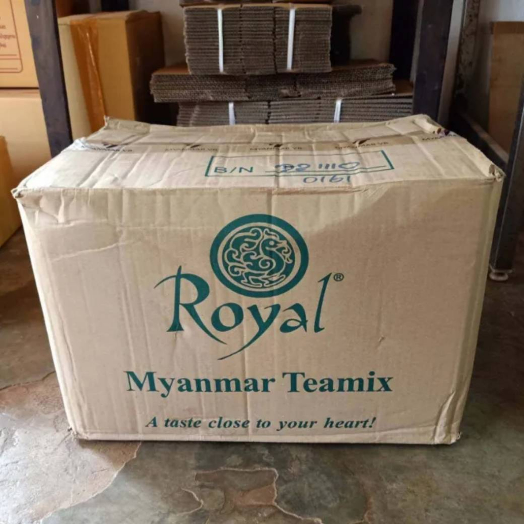 ชาพม่า ชานมสูตรเข้มข้น Royal Myanmar Tea Mix (ยกลัง 30 ห่อใหญ่) ชานมสำเร็จรูป 3 in 1 (Halal Food) ชา