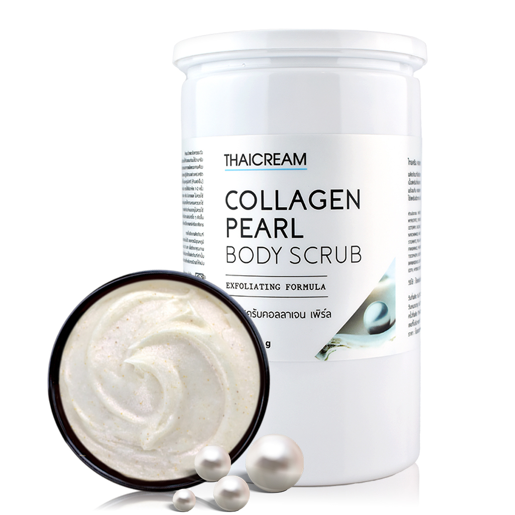 Thaicream สครับผิวไข่มุก 1กิโล สครับขัดผิว ขัดขี้ไคล ไทยครีม ครีมคอลลาเจน ครีมมุก Collagen Pearl Body Scrub
