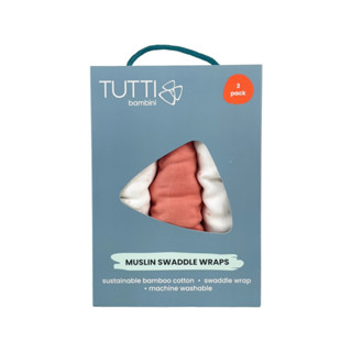 Tutti Bambini Muslin Swaddle Wraps 3pk ผ้าห่อตัวเด็ก