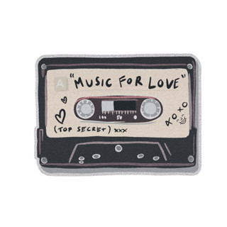 [MT06-00000027] พรมเช็ดเท้า พรมดักฝุ่น ลาย Cassette love 60*80 ซม ( Valentine Collection )