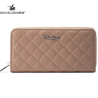 แท้ พร้อมส่ง ! David jones Paris กระเป๋าสตางค์ wallet  กระเป๋าสตางค์ใบยาว หนังPU  สไตล์วินเทจ แฟชั่นสำหรับผู้หญิง สีPink