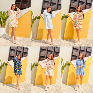 ★ MiNi Dresses ★ มินิเดรสลายน่ารัก ผ้าพริ้วพิมพ์ลาย Oversize ทรงสวยยๆ เล้ยย 💖