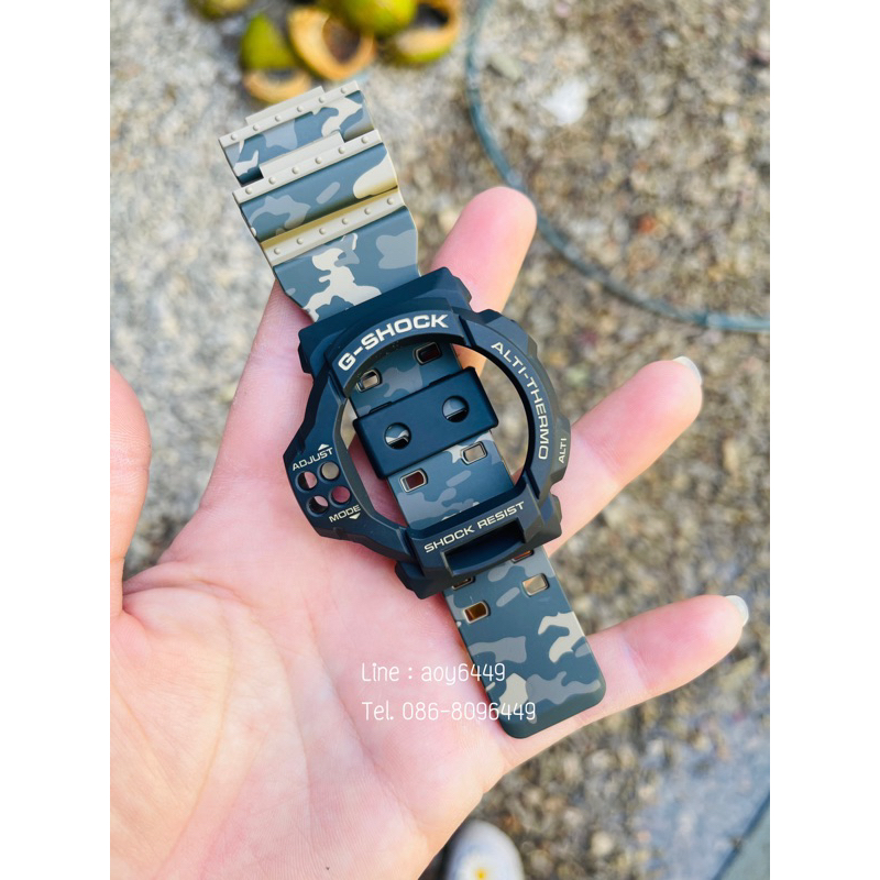 กรอบสาย G-Shock ของแท้ 100% รุ่น GDF100(กรอบดำสายพรางเขียว)