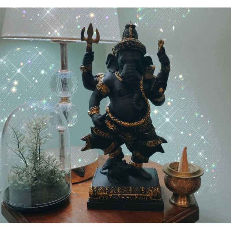 พระพิฆเนศ ปางเจริญโภคทรัพย์ สูง 10 นิ้ว  ทำพิธีเรียบร้อย เสริม เงินทอง โชคลาภค้าขาย ขจัดอุปสรรค