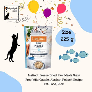 *พร้อมส่ง (225 g) ท๊อปปิ๊ง สูตรปลา Instinct FreezeDried Raw Meals GrainFree Wild-Caught Alaskan Pollock Recipe Cat Food,