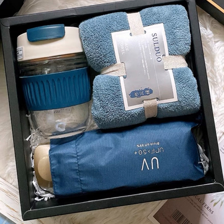(L5) Gift set ของขวัญ สินค้าแฟชั่น จัดเซตแจกลูกค้า แก้ว ร่ม ผ้า คุณภาพดี ของขวัญน่ารัก พร้อมกล่องและถุง