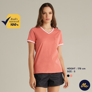 Mc Jeans เสื้อยืดแขนสั้นผู้หญิง คอวี 2 สี MTSZ977