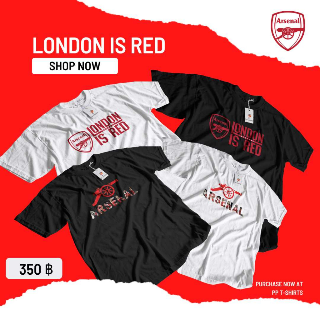 เสื้อยืด Arsenal London is Red ผ้า Cotton100%