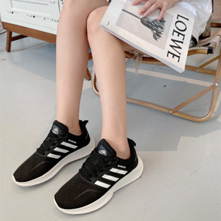 LGShoes  [ส่งไวอยู่ไทย] รองเท้าผ้าใบแบบสายผูกเชือก รองเท้าผ้าใบทรงสปอร์ตใส่ออกกำลังกายหรอใส่แฟชั่นก็โอ🤩