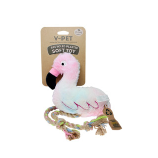 V-PET Eco-Friendly Colourful Flamingo Plush Dog Toy