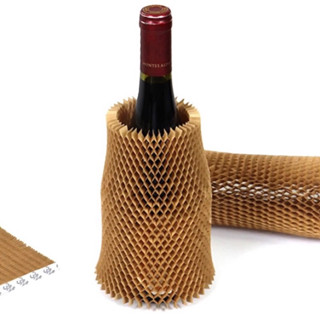 Honeycomb kraft paper cushion | Wine packing กระดาษรังผึ้งสำเร็จรูปแบบสวม เหมาะสำหรับห่อกันกระแทกขวดแก้ว