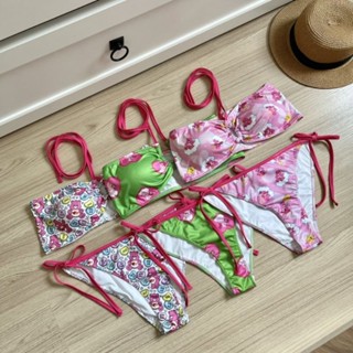 🐻 purefloral 🐻 bikini sweet bear set ชุดว่ายน้ำ บิกินี่เซ็ต2ชิ้น ลายหมี_freesize