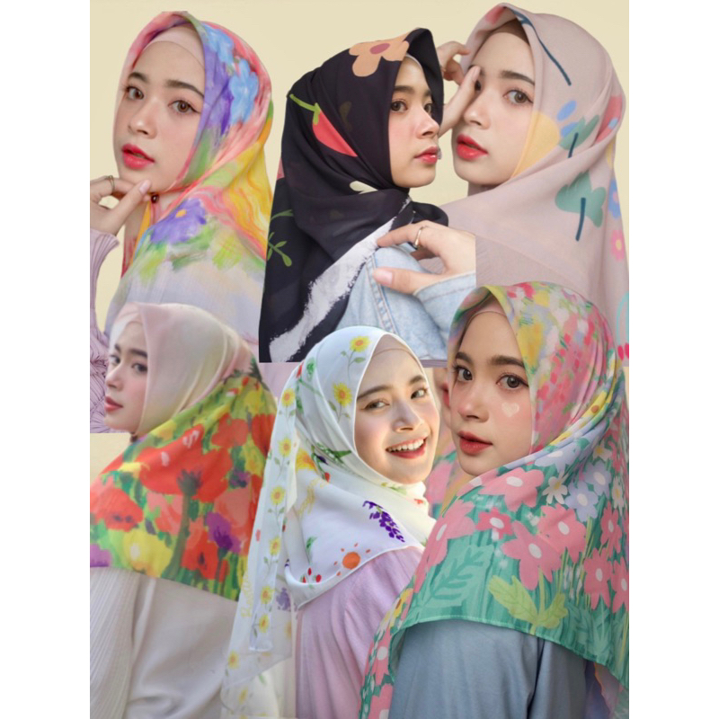 รอบส่งอังคารที่20/05 ⚜️Limitedhijab printedผ้าพิมพ์ลายลิขสิทธิ์เดอะเบส🖌🌈🌷ผ้าจอเจียร์จับทรงง่ายออกแบบเอง